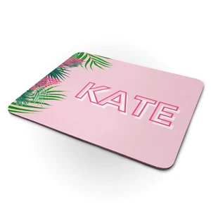 Alfombrilla de ratón personalizada - Añade tu nombre - Diseño de palma rosa - goma antideslizante - Imagen 1 de 9
