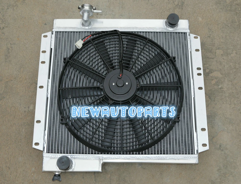 Radiador completo de aluminio de 3 filas + ventilador para Toyota Land Cruiser BJ40 BJ42 manual MT Foto 1 de 4