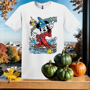 Fantasia Sorcerer Mickey T-shirt Kids Hoodie Men Women Unisex Tshirt SX128 - Picture 1 of 6