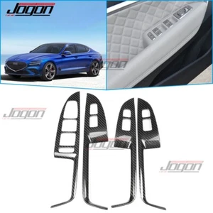 For Genesis G70 Sport Advanced 2019+ Carbon Inner Window Lift Control Panel Trim - Picture 1 of 10