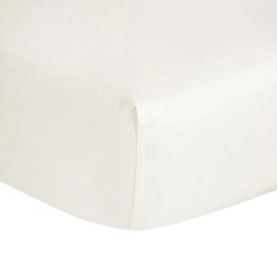 Nuevo Hugo Boss Yves Delorme Cal King Sábana Ajustable Nácar Marfil Crema Algodón Satén Foto 1 de 4