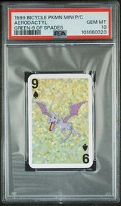 1999 BICYCLE POKEMON MINI PLAYING CARDS GREEN DECK AERODACTYL PSA 10 - Picture 1 of 2
