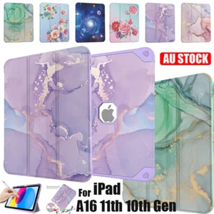 For iPad A16 11th 10th Gen Case Pattern Leather Shockproof Smart Flip Cover - Picture 1 of 63