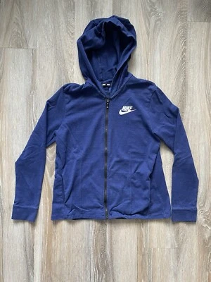 Nike Hoodie Women’s Medium Blue Full Zip Athletic Sweater Long Sleeve Foto 1 de 4