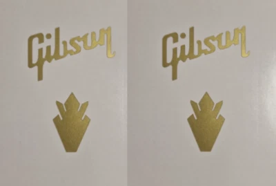 4 x Gibson Crown Guitar Headstock Decal Matt Gold or Matt Silver Vinyl Stickers