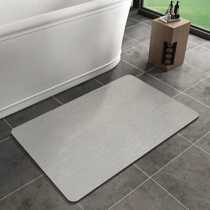**Non-Slip Rubber Bath Mat Rug, Quick-Dry Absorbent, Thin Bathroom Floor Mat** - Picture 1 of 6
