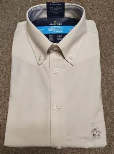 Calvin Klein Steel  Regular Fit Button Down Dress Shirt Stone Oxford XL MSRP $60 - Picture 1 of 3