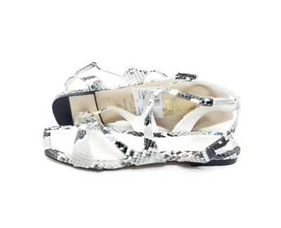 Sandalias planas Jimmy Choo Ayla estampado piel de serpiente punta abierta tiras EUR 37/US 7 Foto 1 de 4