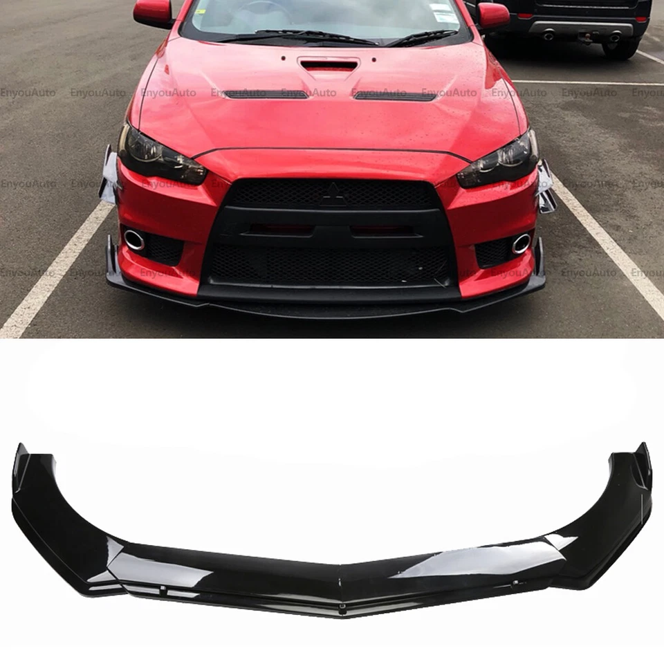 For Mitsubishi Outlander Front Bumper Lip Spoiler Splitter Glossy Black - Image 1 of 4