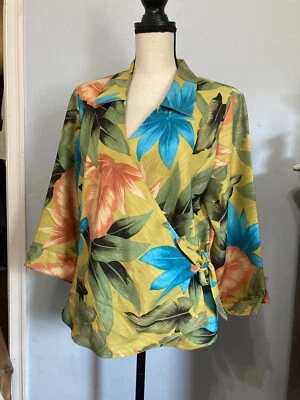 Blusa Top Selene Deportiva Envolvente Multicolor Floral Colorida Talla Grande Foto 1 de 4