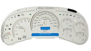 White Gauge Face Overlay 03 04 05 Silverado Sierra Tahoe LED Version Trans Temp - Picture 1 of 11