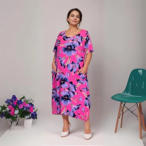 VESTIDO ROCKTHOSECURVES MUJER DAMAS SUAVE TALLA GRANDE DOBLADILLO PAÑUELO VERANO CON BOLSILLOS - Imagen 1 de 12