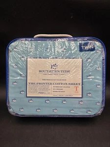 Southern Tide The Cotton Printed Sheet Set Twin Blue Topaz Skip Jack Fish Print - Picture 1 of 8