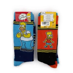 Calcetines Los Simpson Crew Hombre Mujer Homer Bart Simpson 2 Pares Divertidos Novedad Regalo - Imagen 1 de 8