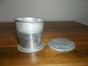TRAVEL COLLAPSIBLE OLD TIN CUP - Picture 1 of 2