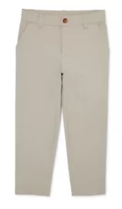 Boys 10 Husky Flat Front Khaki Twill Pants Slacks School Uniform - Picture 1 of 7