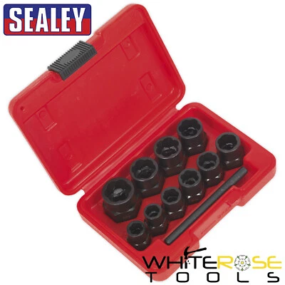 Juego de Extractor de Pernos de Tuerca Sealey Llave Espiral Flautas 3/8" Unidad Foto 1 de 4