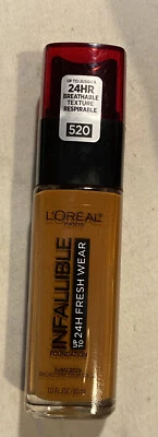 L'Oreal # 520 Infallible Liquid Foundation 24hr Wear SPF 25 10/20  *NEW - Image 1 of 4