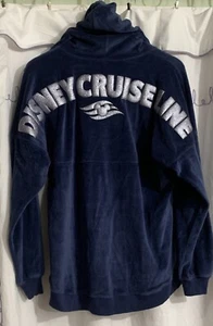 Disney Cruise Line Spirit Jersey DCL Navy & Silver Velour Hoodie Mickey Mouse XS - Picture 1 of 4