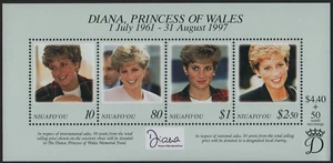 NIUAFO'OU, SCOTT # 201, MINI SHEET OF PRINCES DIANA, PRINCESS OF WALES, 1997  - Picture 1 of 1