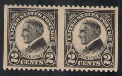 US. 610a. 2c. Warren G. Harding. Pareja Horiz, Imperf. Vert. MNH. 1923 Foto 1 de 2