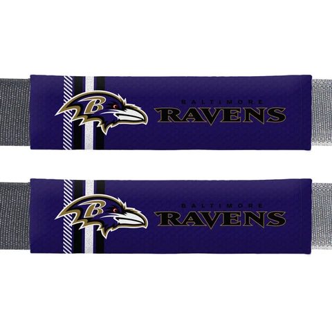 Baltimore Ravens NFL 2 Pack Rally Seat Belt Shoulder Pad Covers Car Auto Cover