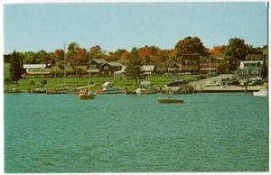 Downtown View Bridge Street from Harbor, Charlevoix MI Michigan 1960s - Bild 1 von 1