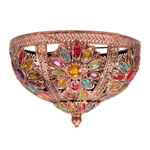 Bronze Ceiling Shade Moroccan Easy Fit Uplighter Pendant Light Jewel Chandelier - Picture 1 of 9