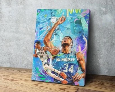 Giannis Antetokounmpo | Arte de parede esportiva | Arte em tela | Milwaukee Bucks - Imagem 1 de 3