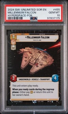 2024 Star Wars Unlimited HYPERSPACE FOIL Millennium Falcon #455 PSA 10 #7175 - Image 1 of 2