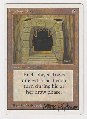 Signed Howling Mine MP Unlimited Edition Artist Mark Poole 1993 WOTC MTG Magic! - Image 1 of 2