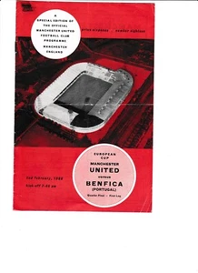 Manchester United vs Benfica 02.02.1966 - Europapokal, Programm Vintage selten - Bild 1 von 1