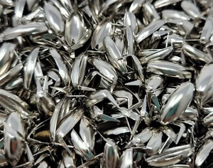 100 pcs Silver Tone Metal 15mm x 6mm Oval Rectangle Nailheads Domed Studs Crafts - Picture 1 of 3