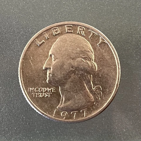1977 US U S USA Quarter No Mint Mark Great Condition Cover