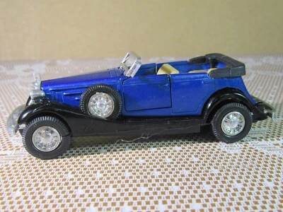 498Z Yatming 8573 Cadillac V16 Sport Phaéton 1933 Bleu Jouet à Friction Testé HS - Photo 1/4