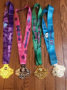 Run Disney 2014-2018 ~ Enchanted 10K Metal Medals ~ Princesses Half Marathon - Picture 1 of 2