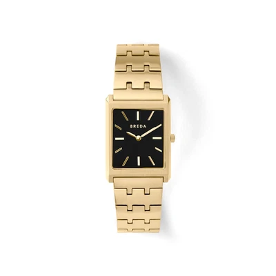 BREDA Virgil Revival Quartz Bracelet Watch 18-Carat Gold Plated Black Dial - Image 1 of 4
