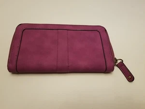 Geldbörse Kreditkartenetui Kunstleder große Kapazität Kalbsleder Dusty Rose Zielscheibe - Bild 1 von 2