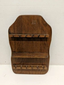 Collectible Spoon Holder Wall Rack Wooden Brown Wood Holds 12 spoons - Picture 1 of 6