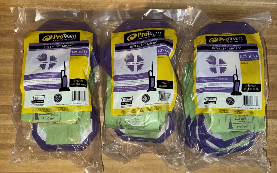 30! ProTeam 107377 ProGen 12/15 Intercept Micro Filter Bags ( 3 Packs Of 10) - Image 1 of 1