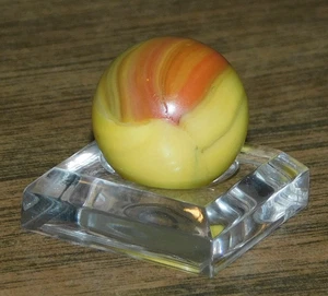 Vintage Marmor rot orange gelb Christensen Streifen blickdicht CAC 0,64" #❤️-01 - Bild 1 von 18