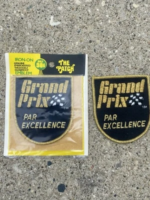 NOS 1970 Formula 1 GRAND PRIX PAR EXCELLENCE Iron-on Or Sew-on Patch *set of 2* - Image 1 of 4