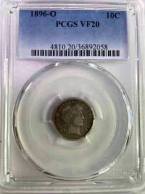 1896-O BARBER DIME ~ BOLD VERY FINE ~ PCGS VF20! - Image 1 of 4