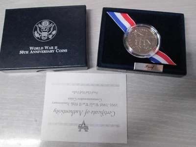 1991-1995 WWII 50th Anniversary  Proof Half Dollar Commemorative Coin - Image 1 of 3