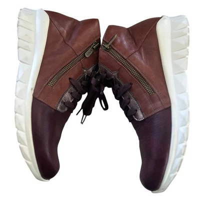 Naot Polaris Burgundy & Brown Leather Lace Up Sneaker Size 37 (6-6.5) - Image 1 of 4