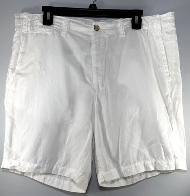 Шорты мужские Polo Ralph Lauren 34 классический крой лен хлопок белые опрятные повседневные - Изображение 1 из 4