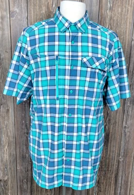 Under Armour Fishing Shirt Button Down Vented Plaid Short Sleeve Casual Mens XXL - Image 1 of 4