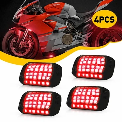 4x Red Car LED Neon Light Underglow Lamp Kit For Chevrolet 2003-2025 Truck SUV K - Image 1 of 4