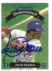 Signed JULIO FRANCO TEXAS RANGERS 1992 Donruss Diamond King DK Card DK-4 w/COA - Picture 1 of 1
