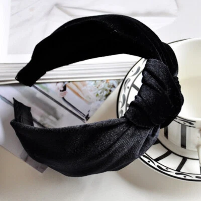 Diadema para mujer diadema torcida moño terciopelo nudo corbata cruzada prendas anchas aro para el cabello Foto 1 de 4